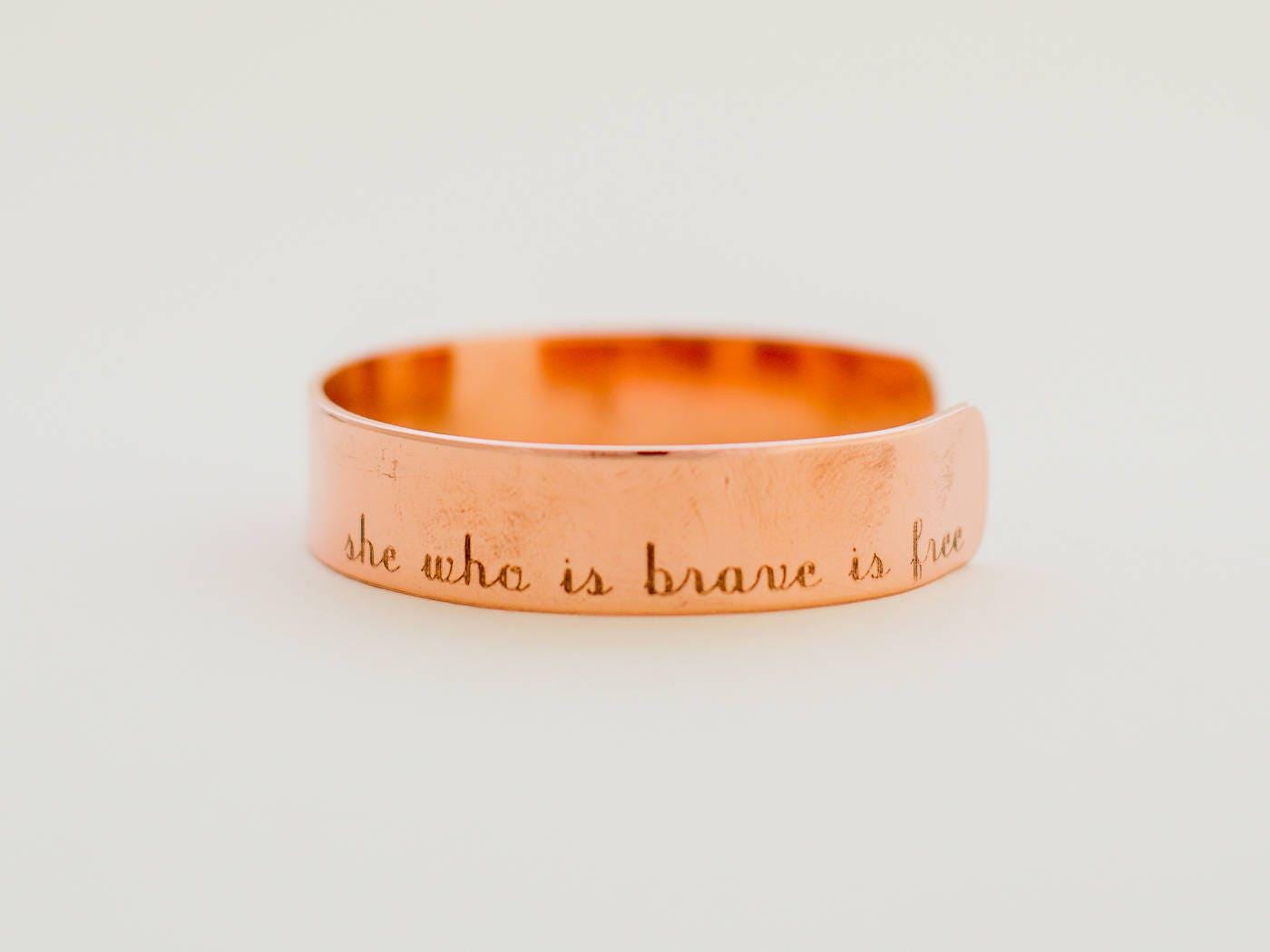 engraved copper bracelets