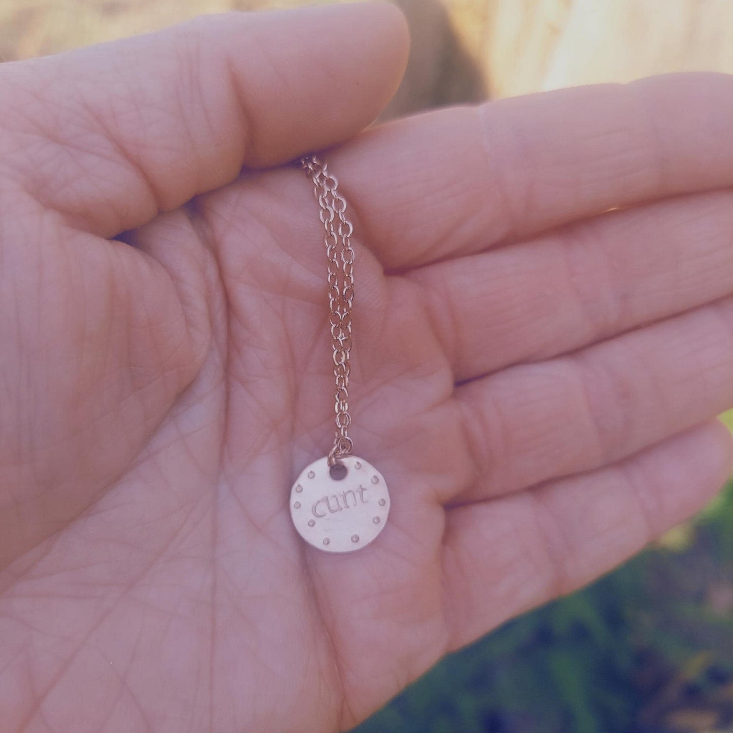 nsfw, trending now: dainty hand-stamped fuck this necklace, sterling silver