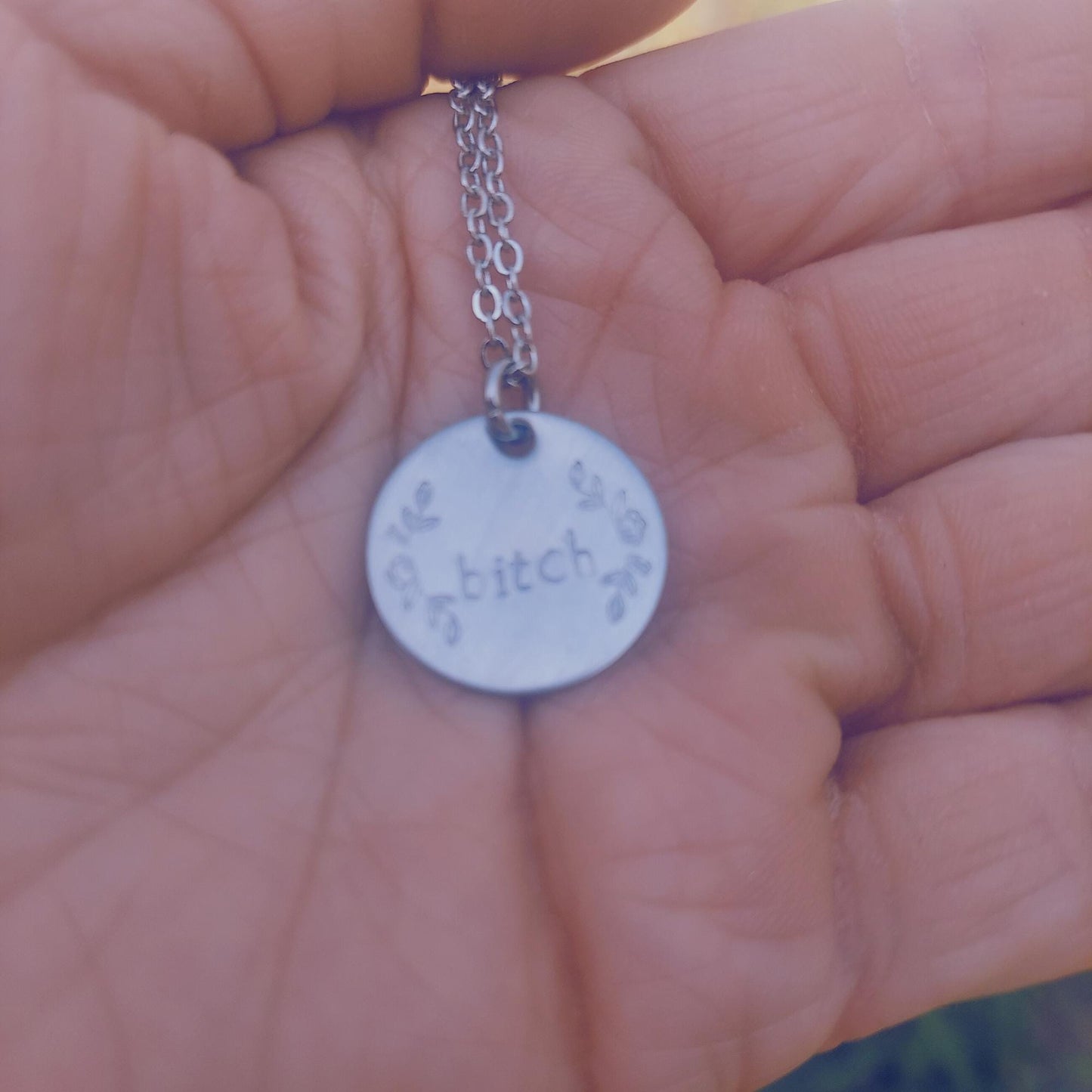 nsfw, trending now: dainty hand-stamped fuck this necklace, sterling silver