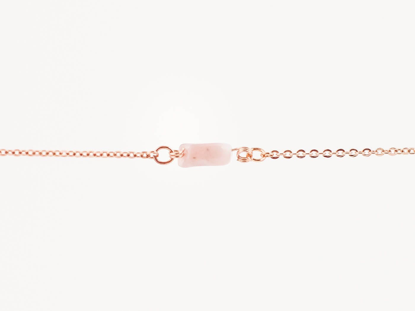 Minimalist Rose Quartz Stainless Steel Necklace: Gemstone Choker, Handmade Anklet, Dainty Bracelet, Love Stone