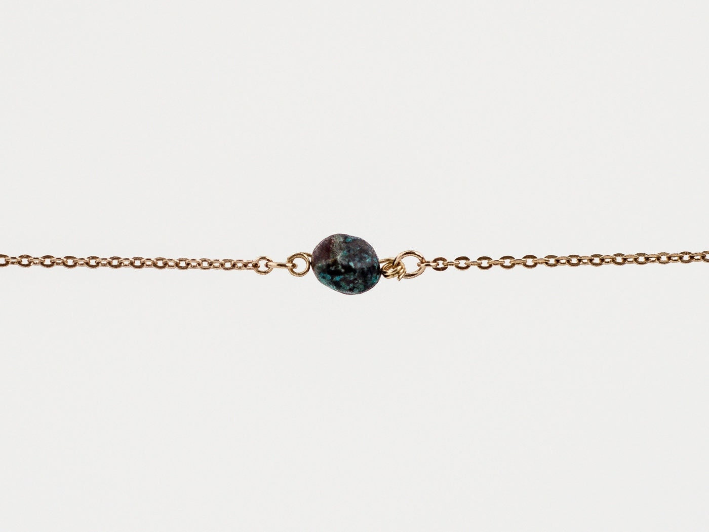 Stainless Steel Crysocolla Choker: Minimalist Bracelet. Gemstone Necklace. Anklet. Handmade Jewelry