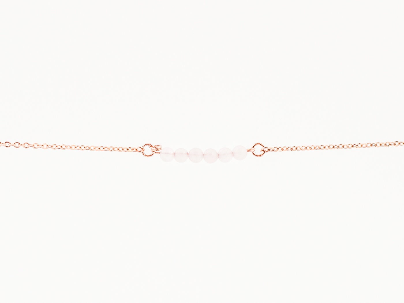 Stainless Steel Rose Quartz Minimalist Bracelet: Gemstone Necklace. Choker. Anklet. Handmade Jewelry