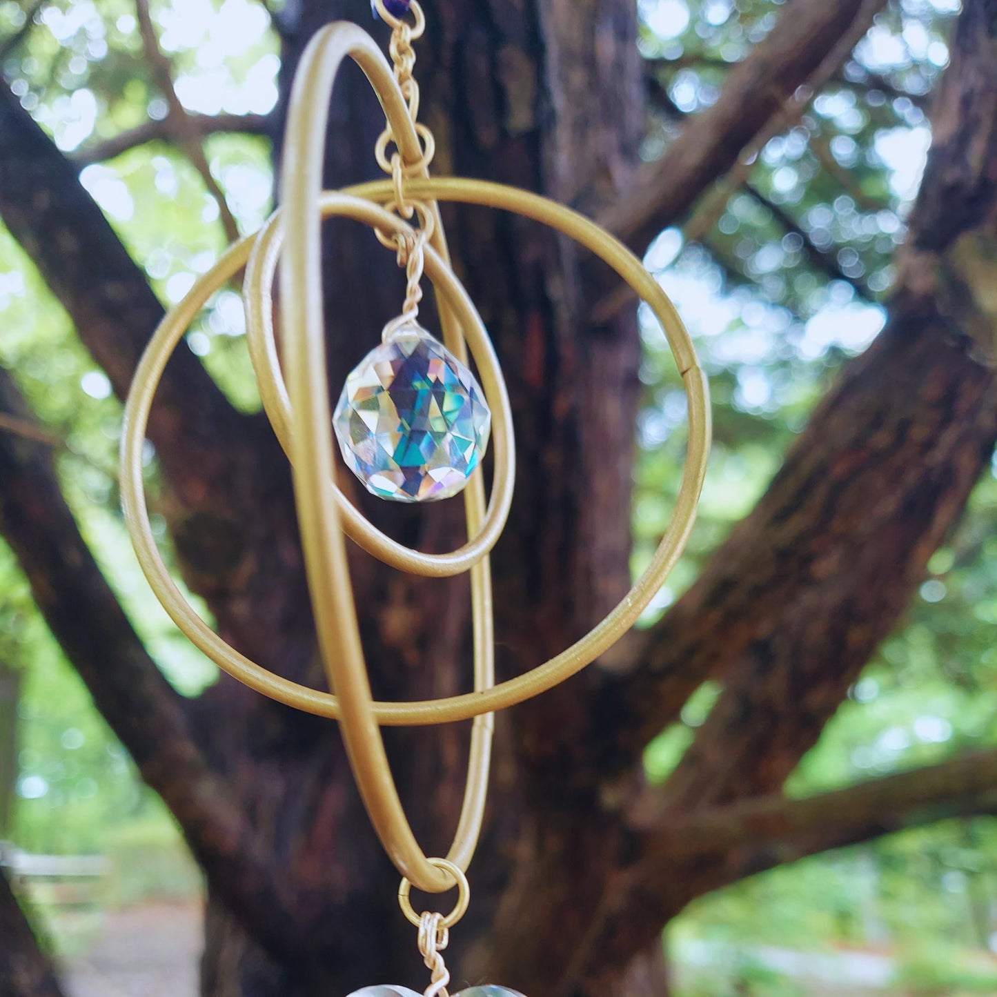 home decor gift for friend: suncatcher, dreamcatcher, wind chime with crystals