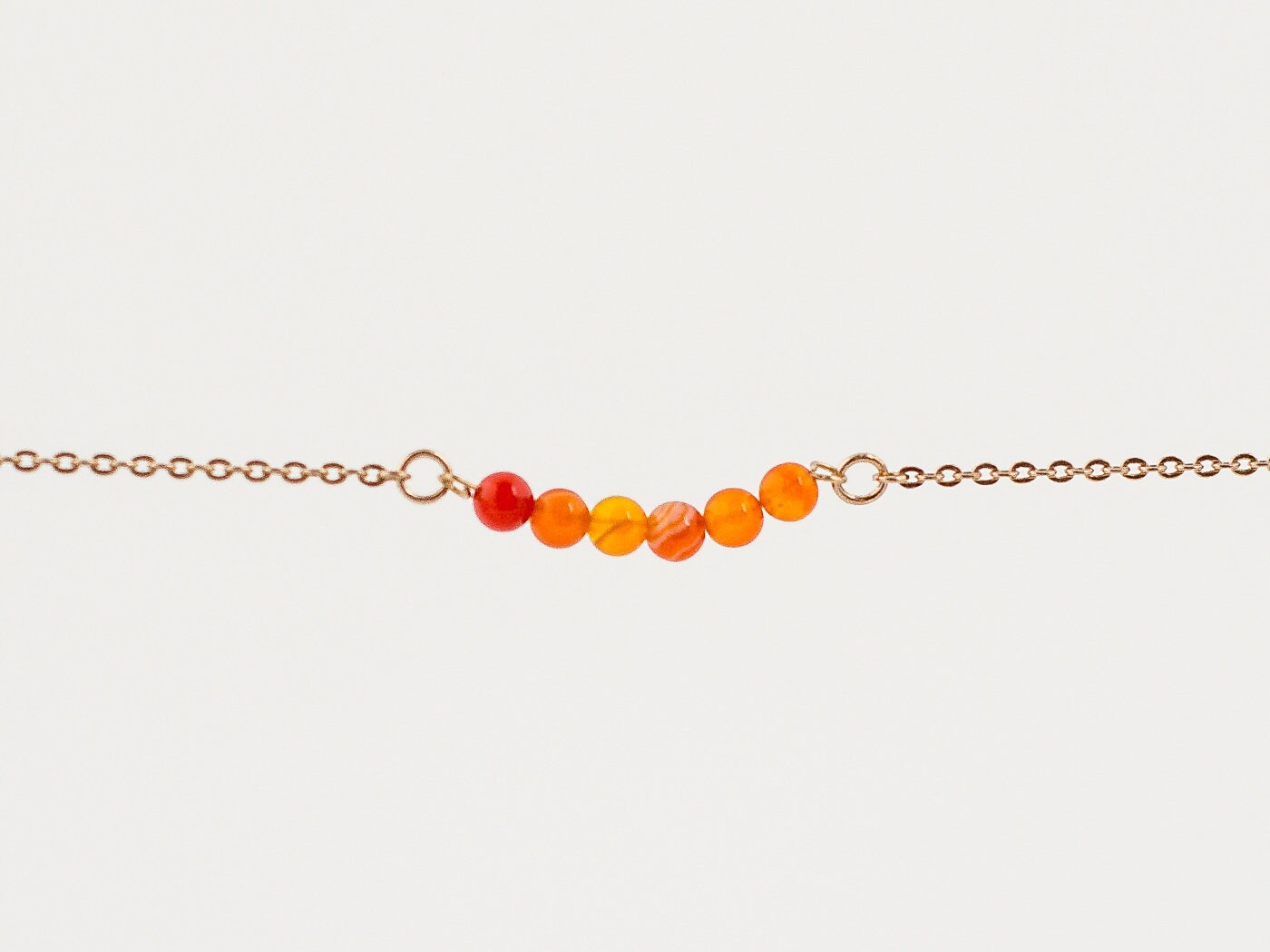 Stainless Steel Minimalist Carnelian Gemstone Choker: Bracelet, Necklace or Anklet Handmade Jewelry