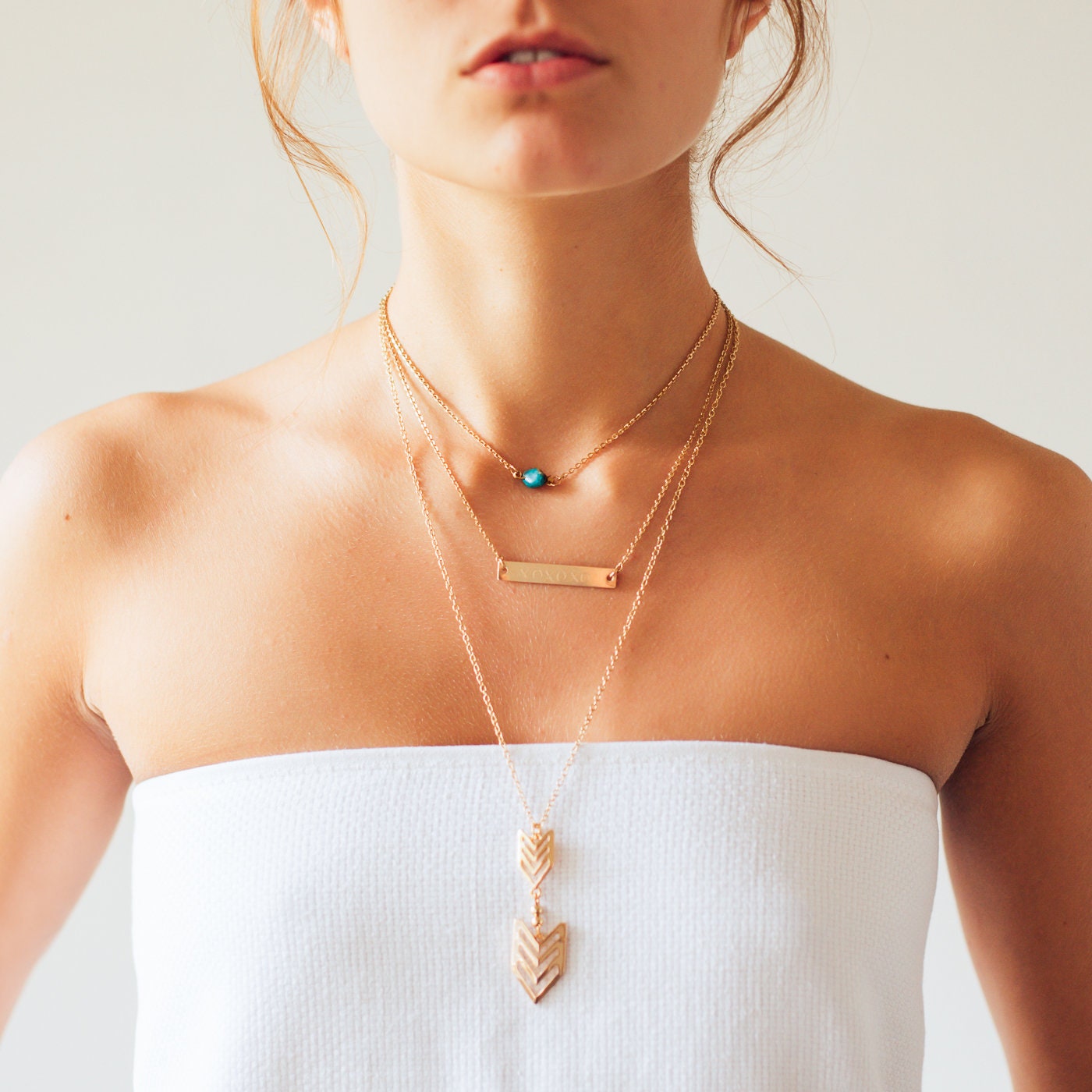 Stainless Steel Crysocolla Choker: Minimalist Bracelet. Gemstone Necklace. Anklet. Handmade Jewelry