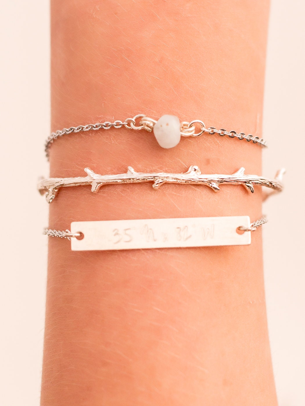 Stainless Steel Labradorite Minimalist Necklace, Bracelet, Choker or Anklet: Handmade Jewelry